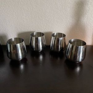 Set of 4 Pier 1 stainless steel wine glasses